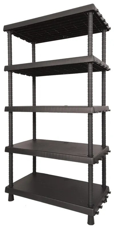 Plastikowy regał, regulowane półki, 1645x920x450 mm