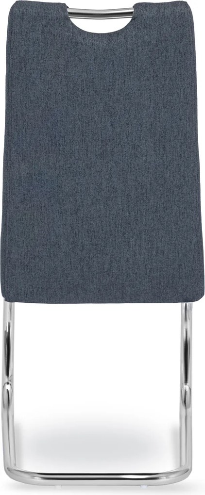 Krzesło Tapicerowane do Jadalni LOPEZ Ciemnoszare Na Płozach Nowoczesne