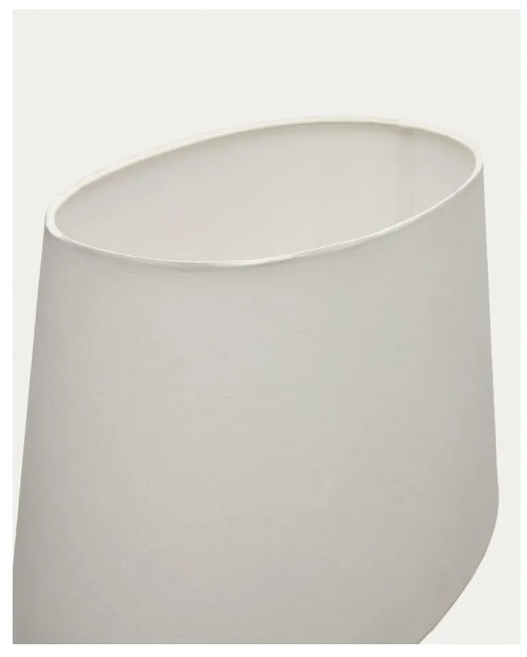 Czarno-biała lampa stołowa z tekstylnym kloszem (wysokość 72 cm) Foixa – Kave Home