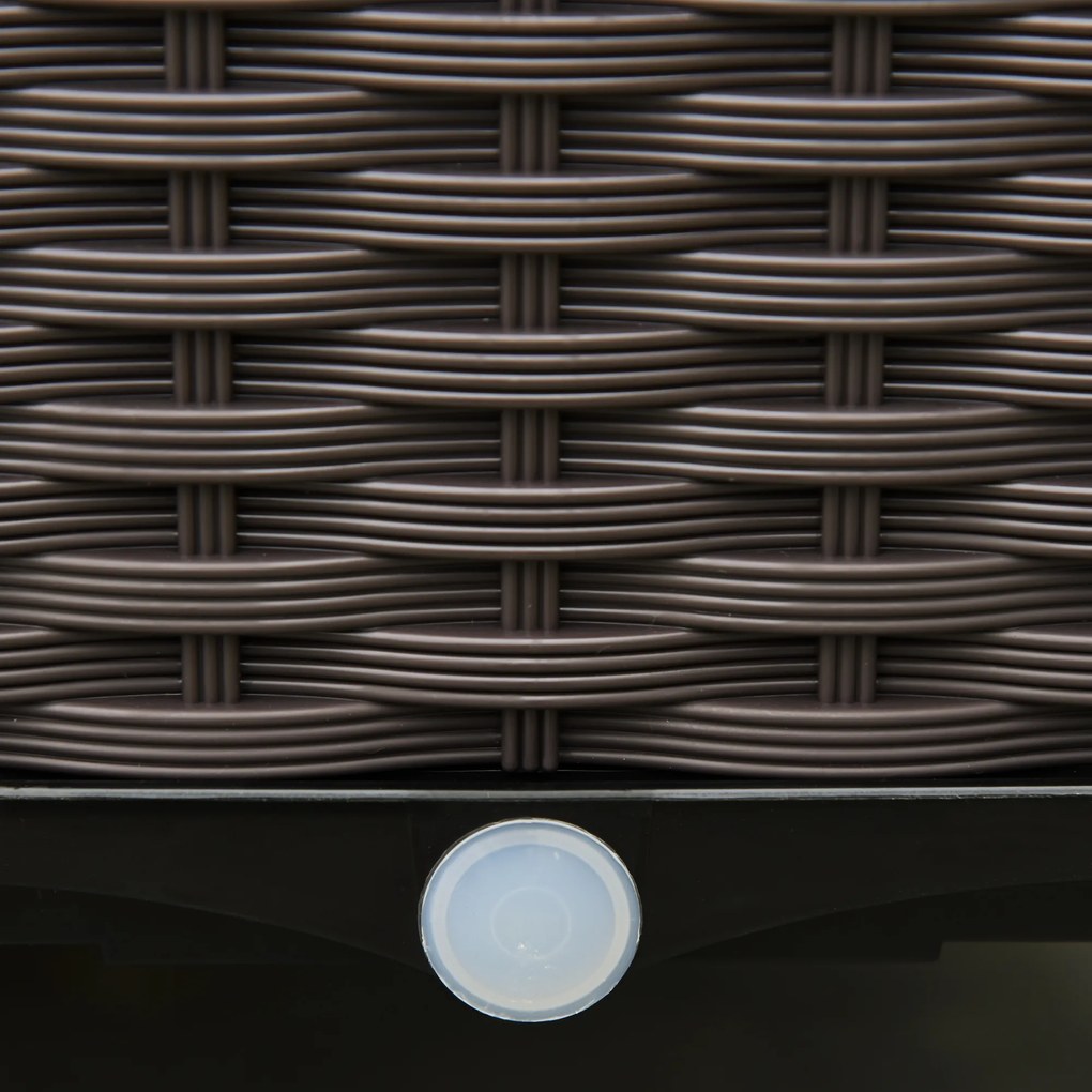 Outsunny podwyższona grządka 6-częściowa skrzynia na rośliny z otworami odpływowymi o wyglądzie rattanu kwietnik DIY kolor brązowy 40 x 40 x 44 cm