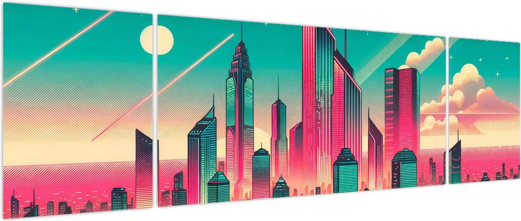 Obraz – Metropolia w stylu pop-art (170x50 cm)