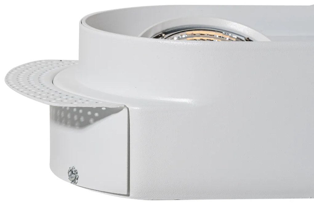 Zestaw 6 okrągłych reflektorów wpuszczanych białych GU10 70mm 2-punktowe - Hubs Oswietlenie wewnetrzne