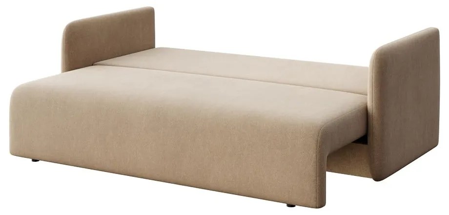 Jasnobrązowa aksamitna rozkładana sofa 220 cm Chaum – Rodier