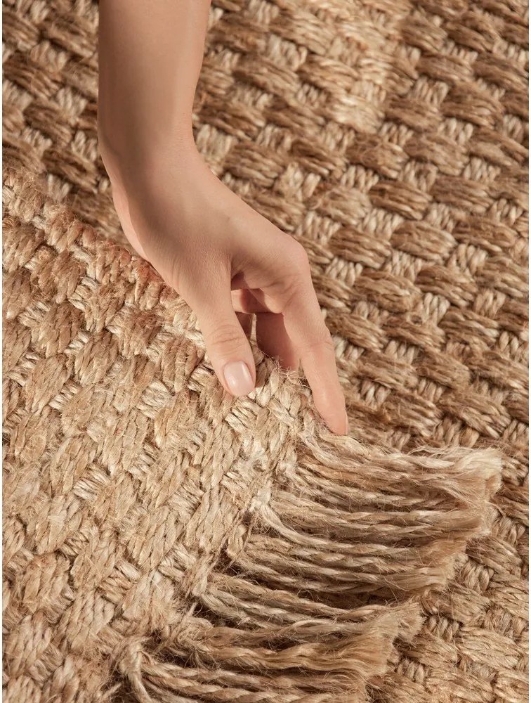 Dywan z juty dwustronny/tkany ręcznie w naturalnym kolorze 160x230 cm Fjord – Hanse Home
