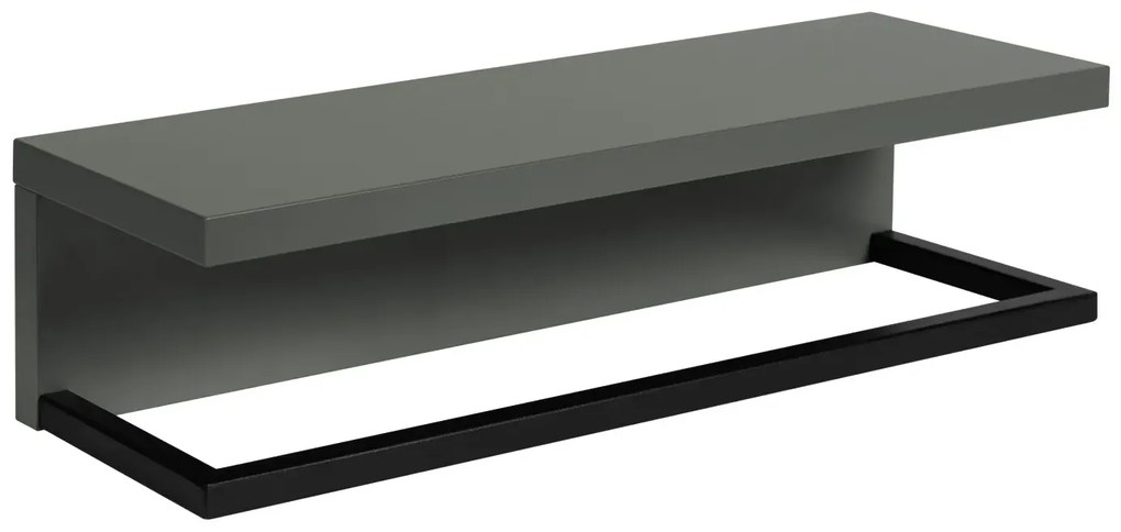 Półka z relingiem LOV 40 cm szaro-zielony półmat KROFAM
