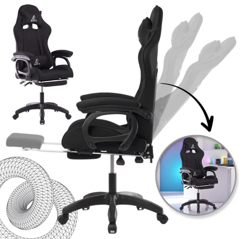 Czarny fotel gamingowy SNAKE