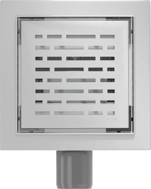 Mexen Flat-Q M01 wpust podłogowy kwadratowy 12 x 12 cm, inox - 1010312