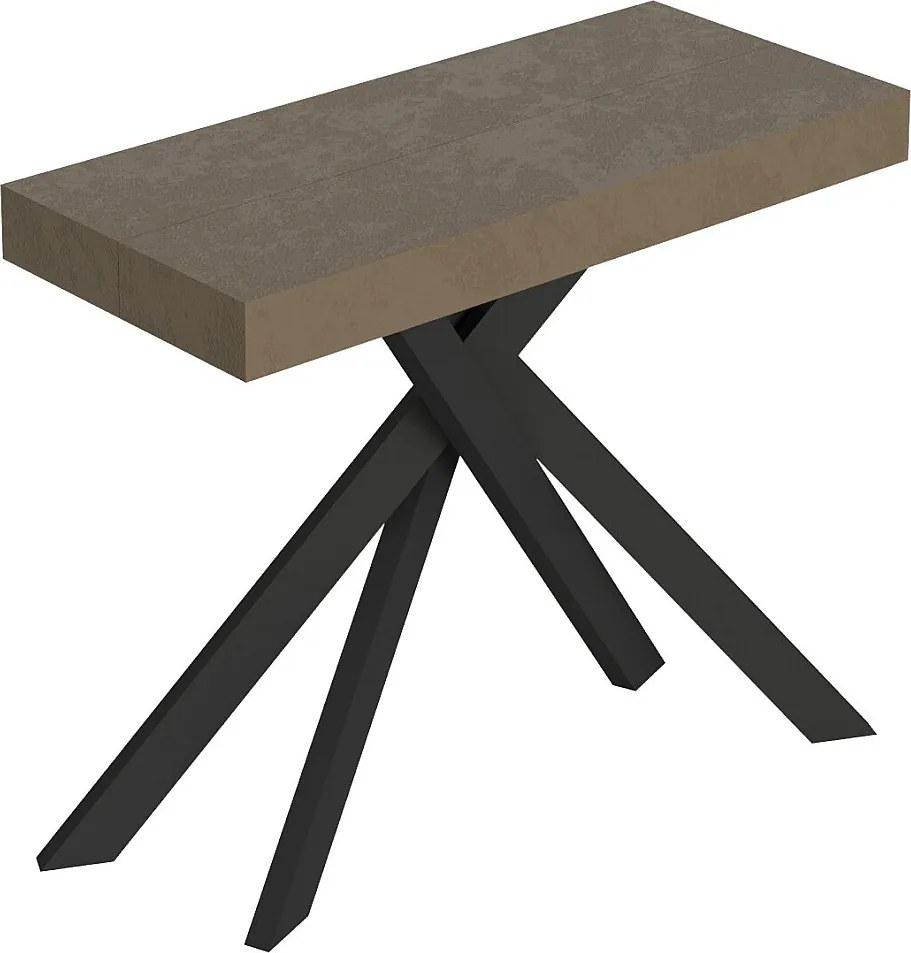 Stół konsolowy Saki Small 90x40/196 cm rozkładany z nogami w kolorze gołębiej szarości i antracytu