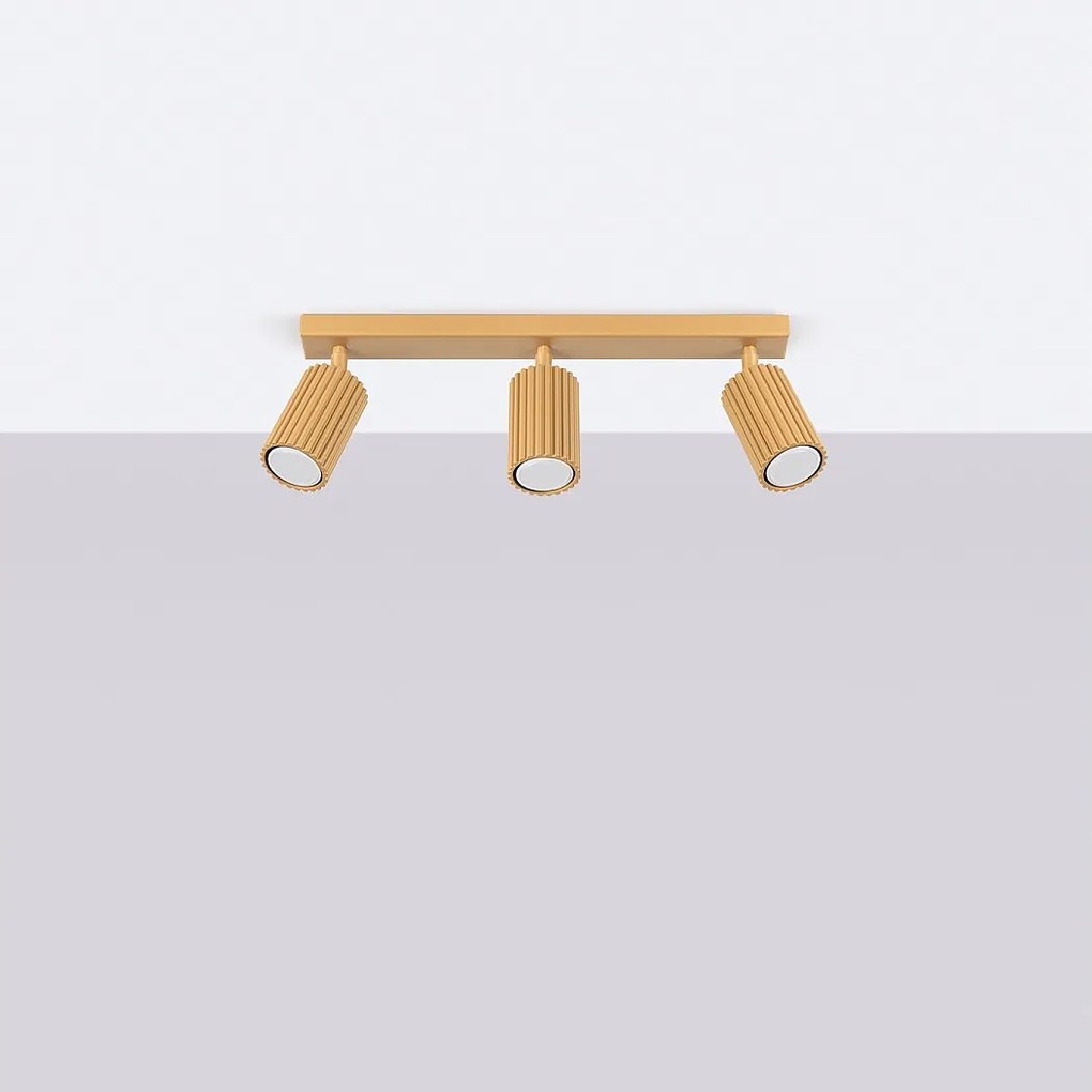 Lampa sufitowa minimalistyczny Gloow, aluminium - 3 źródło światła 4000K - L.45 x H.16.5 cm - złoty