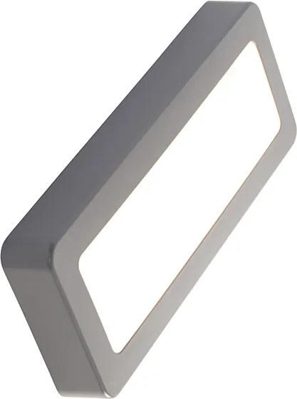 Nowoczesna prostokątna lampa ścienna zewnętrzna szara z LED - Prim