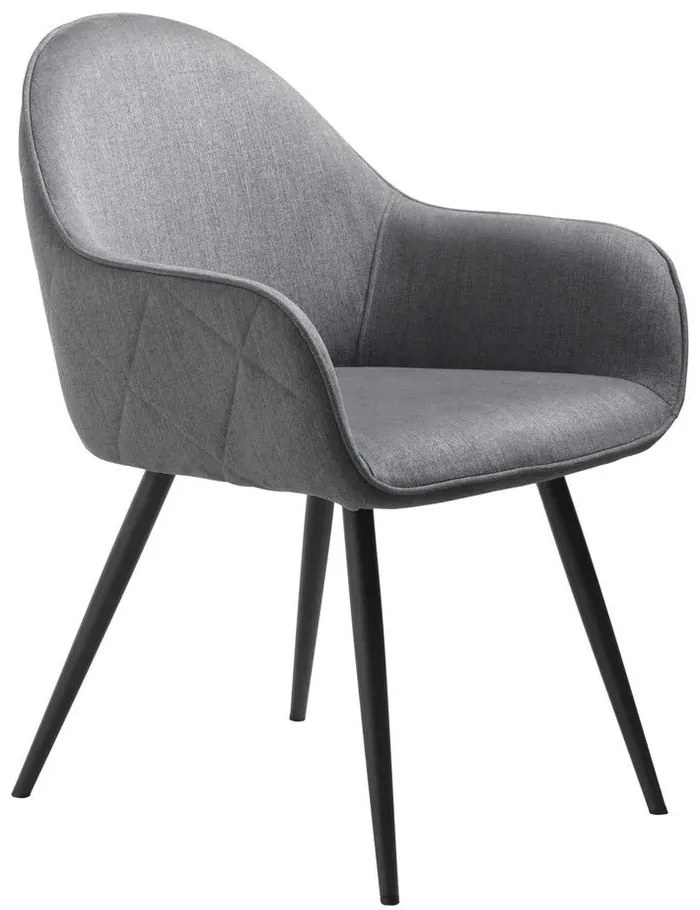 Szary tapicerowany fotel jadalniany z podłokietnikami Minto – Unique Furniture