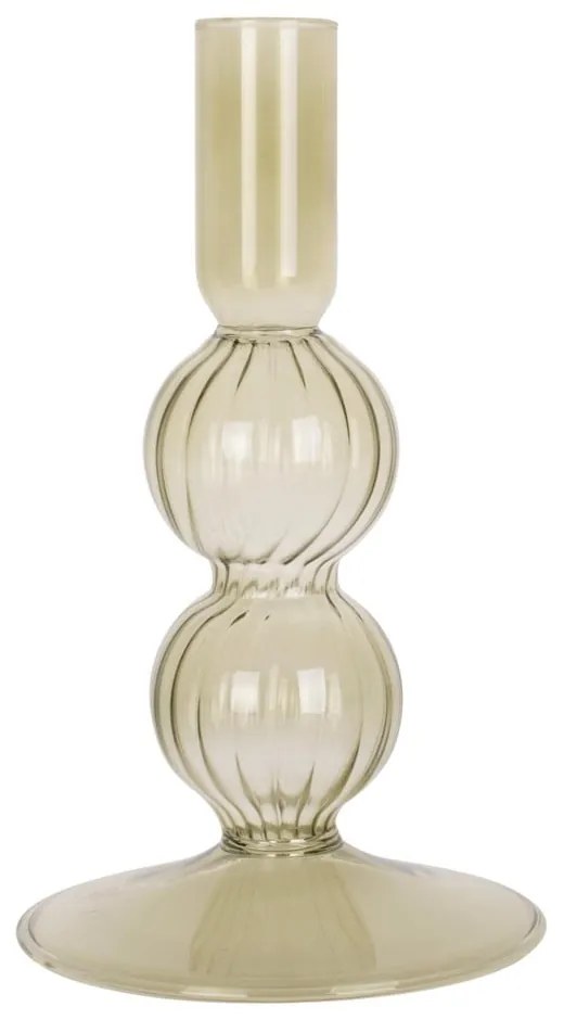 Zielony szklany świecznik PT LIVING Swirl Bubbles