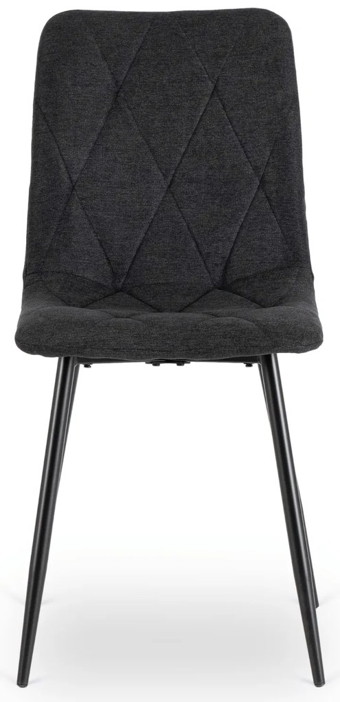 Zestaw Stół Okrągły Rozkładany HARRY 102-142 cm Dąb Craft/Czarny i 6 Krzeseł Tapicerowanych ROBIN 2 Czarnych Nowoczesnych