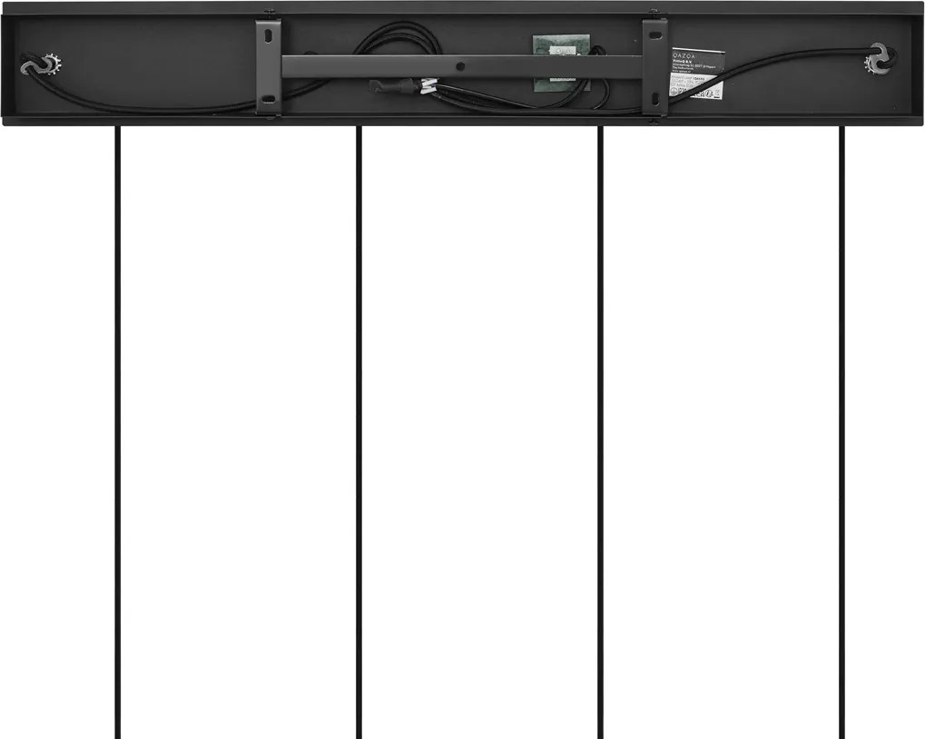 Lampa wisząca w stylu art deco czarna z przydymionym szkłem prostokątnym 4-punktowa - Vidro