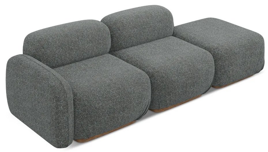 Szary szezlong modułowy (lewostronny) Ailani – Makamii