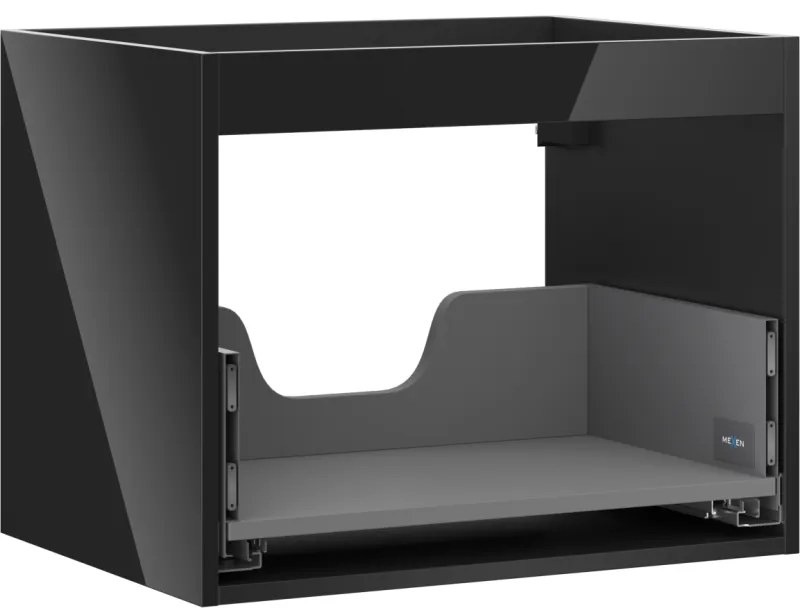 Mexen Box-A korpus szafki podumywalkowej 60 cm, 1 szuflada, czarny połysk - 91AX0-0600-470-1-70