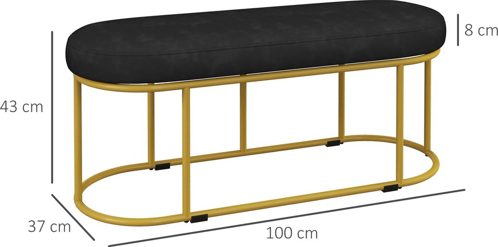 HOMCOM Ławka Aksamitna do Sypialni i Korytarza Elegancka Tapicerka do Makijażu Wysoki Komfort | Aosom PL