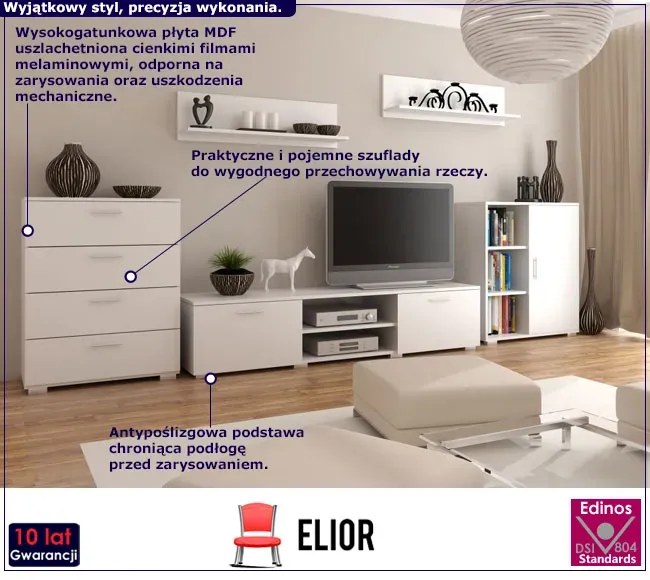 Meblościanka Komplet Biały Mebli Do Salonu S5-B03