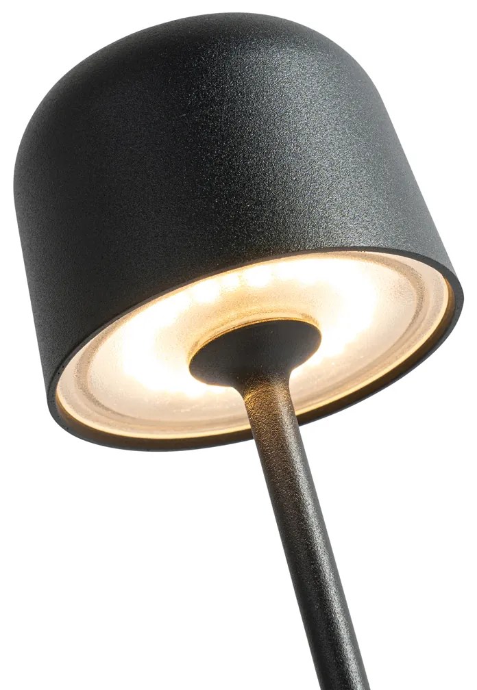 Zewnetrzna Zestaw 9 czarnych lamp stołowych z możliwością ładowania z ładowarką - Raika Nowoczesny Oswietlenie zewnetrzne