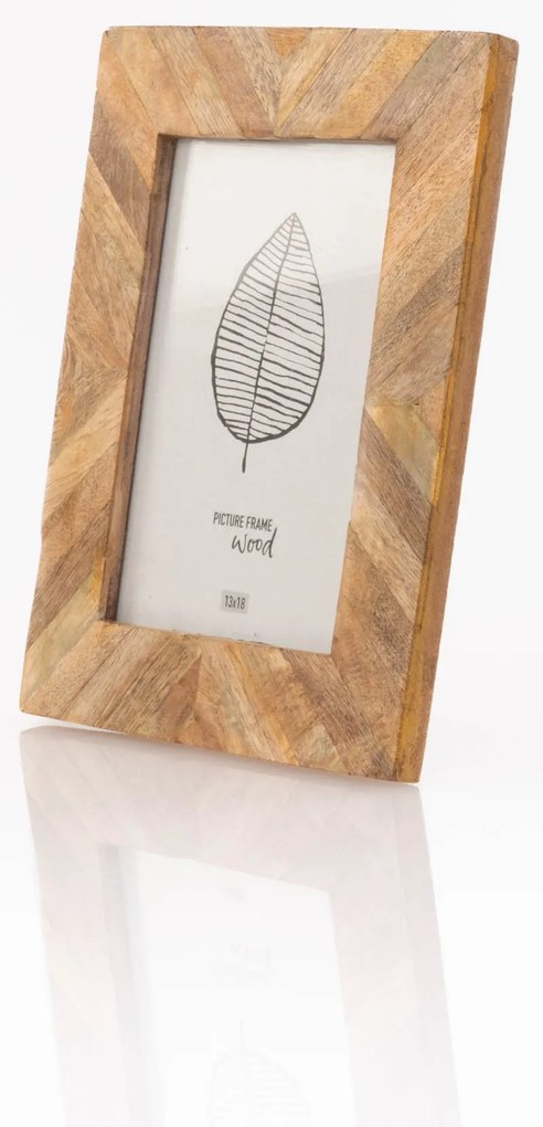 Ramka na zdjęcia z drewna mango PATCHWORK, 19 x 24 cm