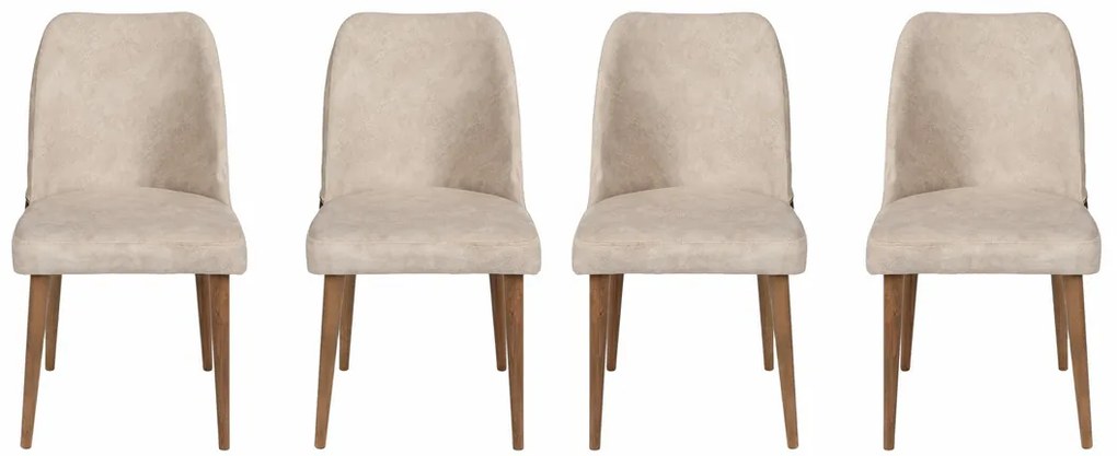 Zestaw krzeseł do jadalni Nova Cream and Walnut, 4 szt., 4 szt.