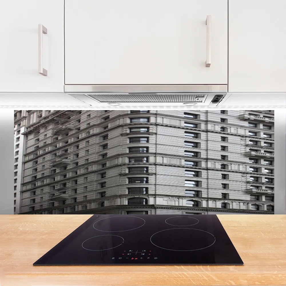 Panel Szklany do Kuchni Sylwetka Nowoczesnej Architektury