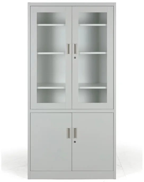 Metalowa szafa ze szklanymi drzwiami, demontowana, 900 x 1850 x 400 mm