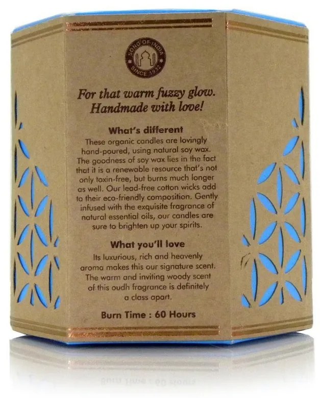 Naturalna sojowa świeca zapachowa Dehn Al Oudh - Agarwood 200 g w bursztynowym szkle