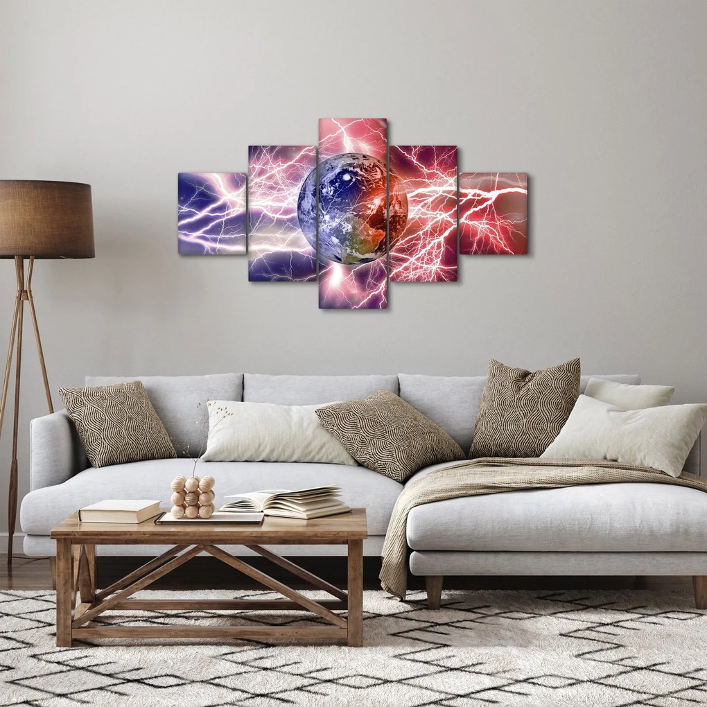 Obraz - Kula ziemska pod prądem (125x70 cm)