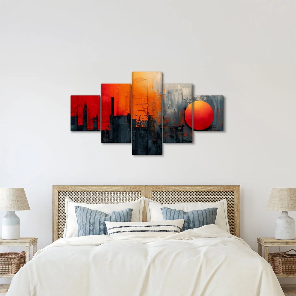 Obraz - Abstrakcyjny obraz miasta (125x70 cm)