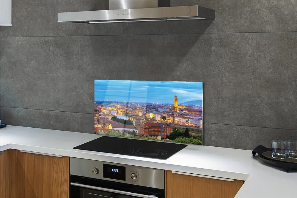 Panel Szklany Włoska Panorama o Zachodzie Słońca