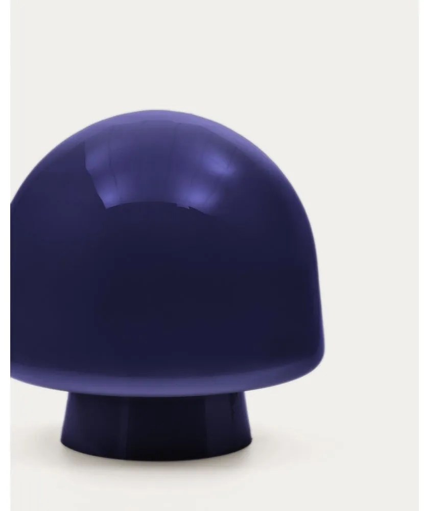 Ciemnoniebieska lampa stołowa ze szklanym kloszem (wysokość 20 cm) Reig – Kave Home