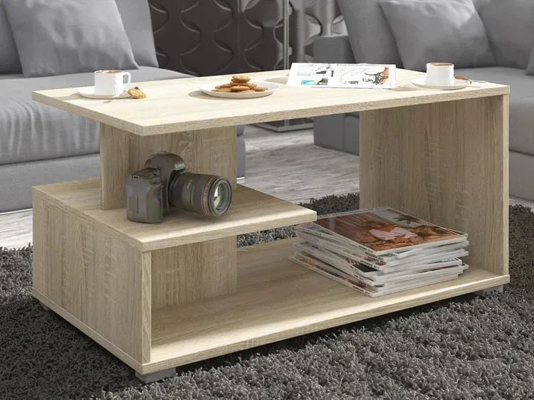 Ława prostokątna z półką dąb sonoma C5-K61