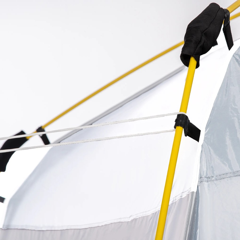 Outsunny Pop Up Namiot kopułowy dla 4 osób lekki, stabilny wodoodporny UV 50+ z drzwiami i oknami, plandeka