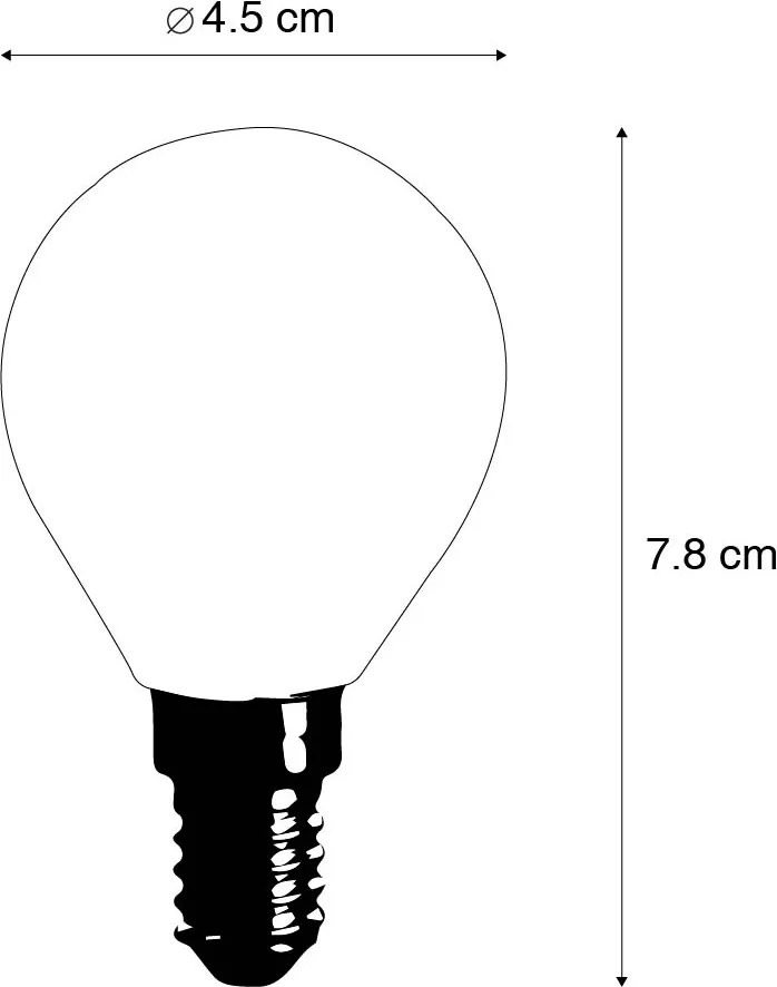 Zestaw 5 żarówek LED E14 Filament P45 4W 470 lm 2700K
