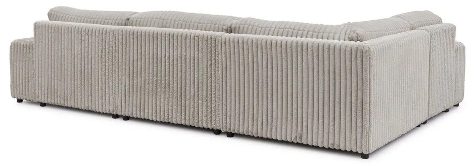 Jasnoszary sztruksowy narożnik (lewostronny/w kształcie litery U) Justin – Ropez