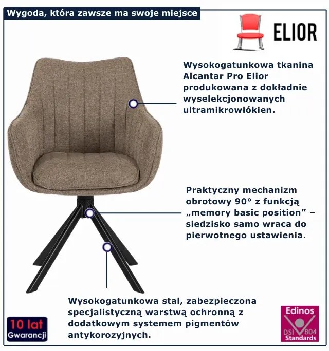 Obrotowe beżowe krzesło tapicerowane G2-E52