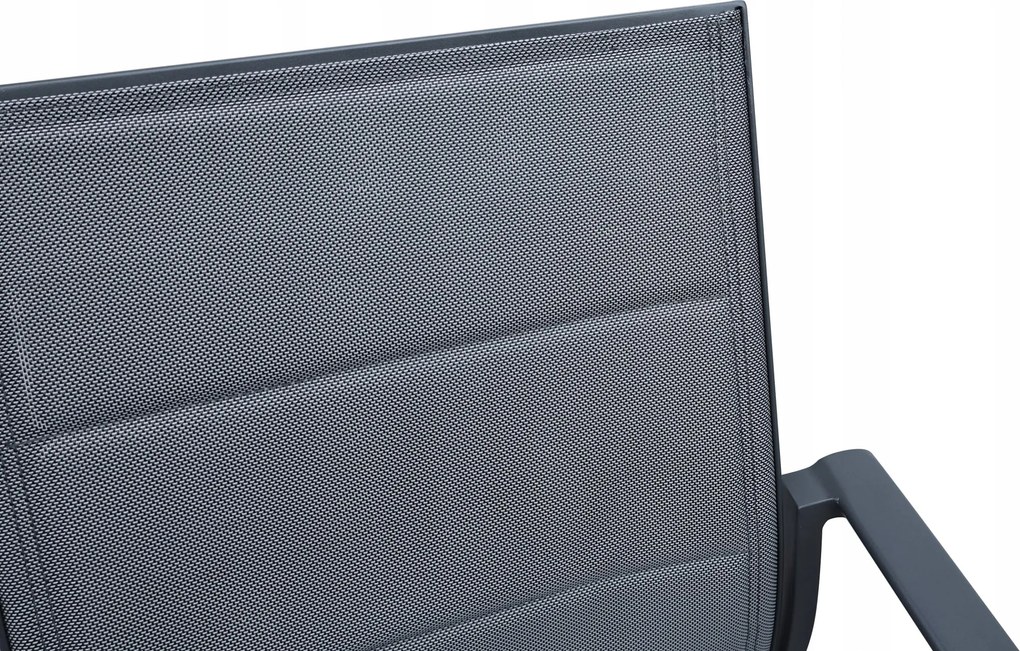 Krzesło ogrodowe aluminiowe antracyt 56x65x88 cm komfortowe wytrzymałe