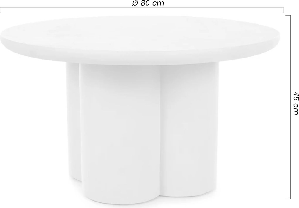 Stolik kawowy okrągły Cylindus 80 cm - beżowy
