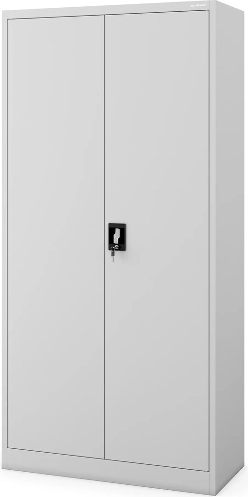 Szafa metalowa ubraniowa z półkami DAWID, 900 x 1850 x 450 mm, szara