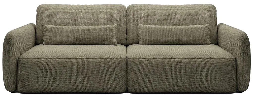 Kanapa 3-osobowa rozkładana z zieloną teksturowaną tapicerką - VOPOZA