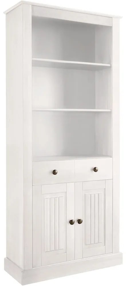 Biały regał z litego drewna sosnowego 181x31 cm Mille – Støraa