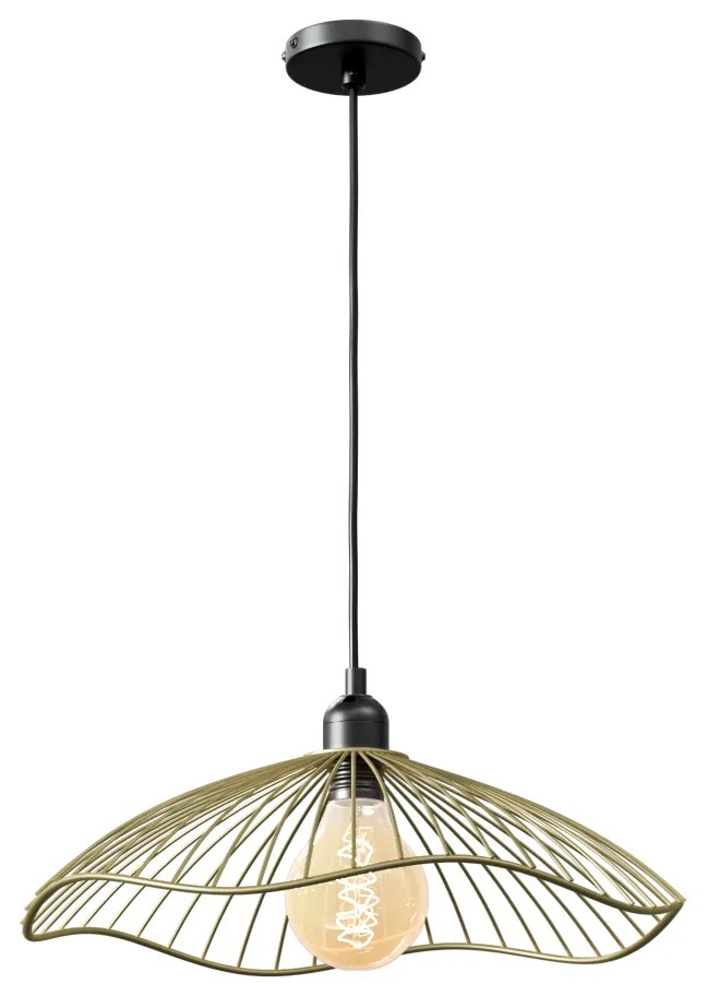 Lampa wisząca GALT Ø 34 cm z drucianym kloszem