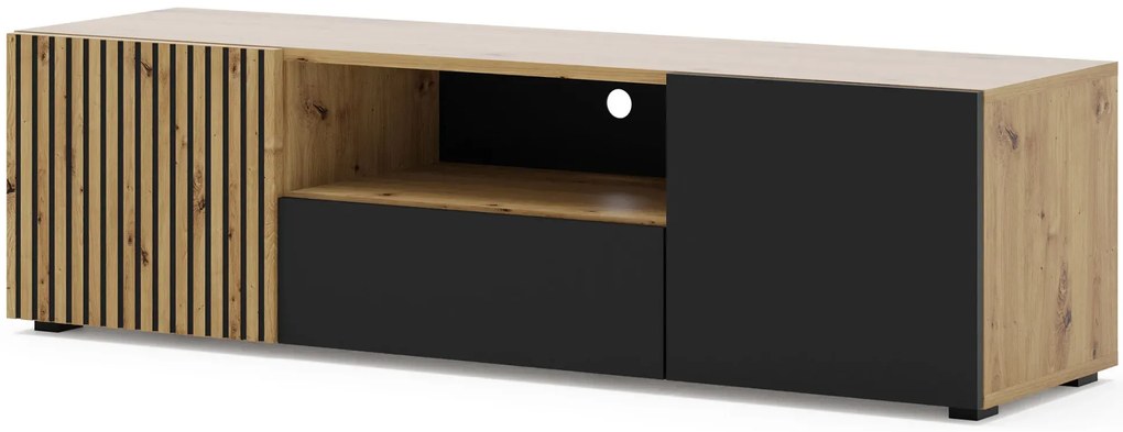 Szafka rtv z lamelowym frontem 150 cm - Aldo 7X