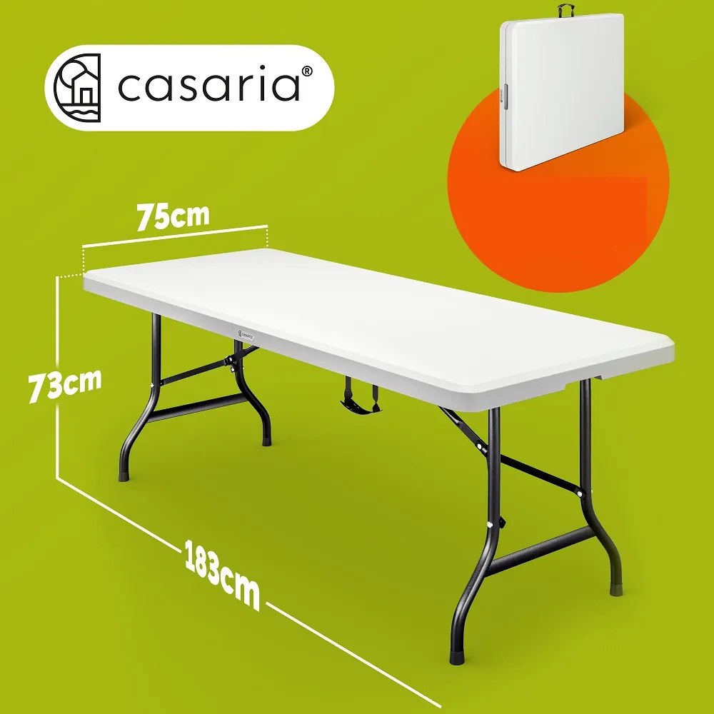 Bufetowy stół KAMIL składany, 76x183x74cm, biała Casaria