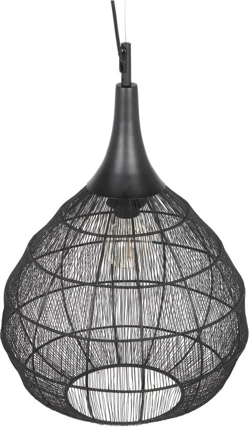 Lampa wisząca w kolorze matowej czerni z metalowym kloszem Soraya – Trio