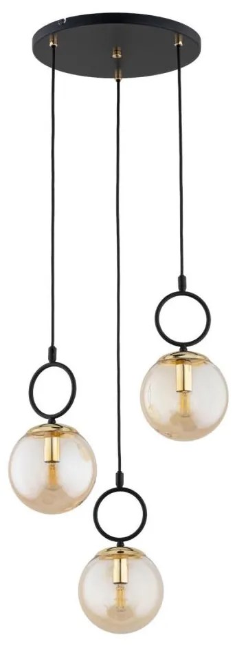 Żyrandol na lince LISTER 3xE14/10W/230V czarny/dymny beżowy