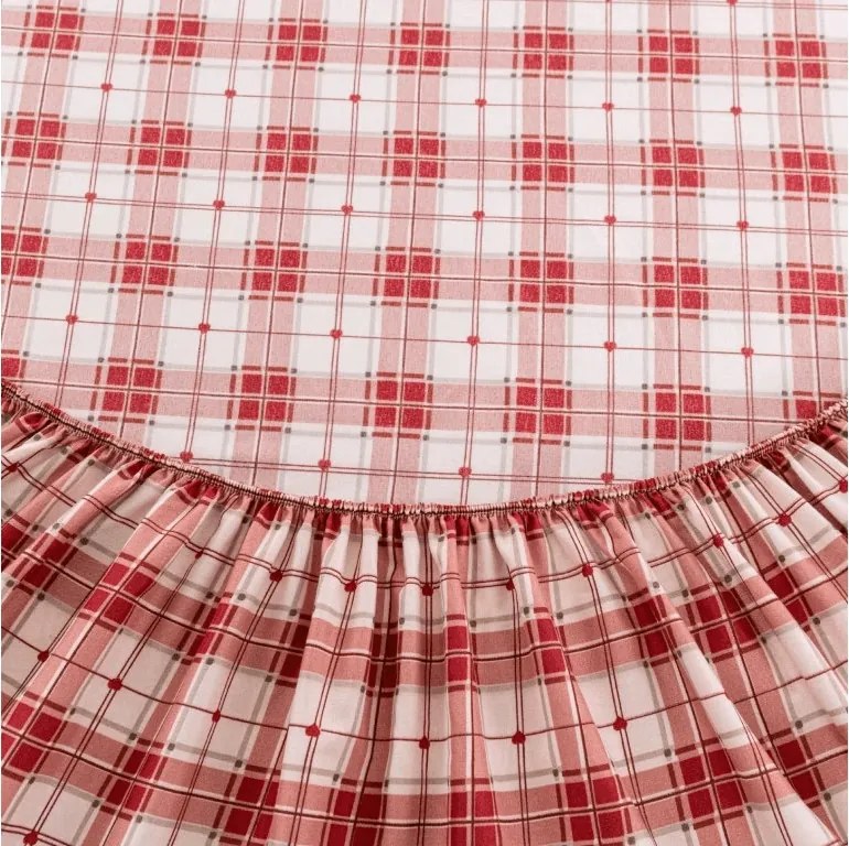 PrzytulneMieszkanie.pl Prześcieradło z mikrofibry TARTAN HEART kolorowe 180x200 cm