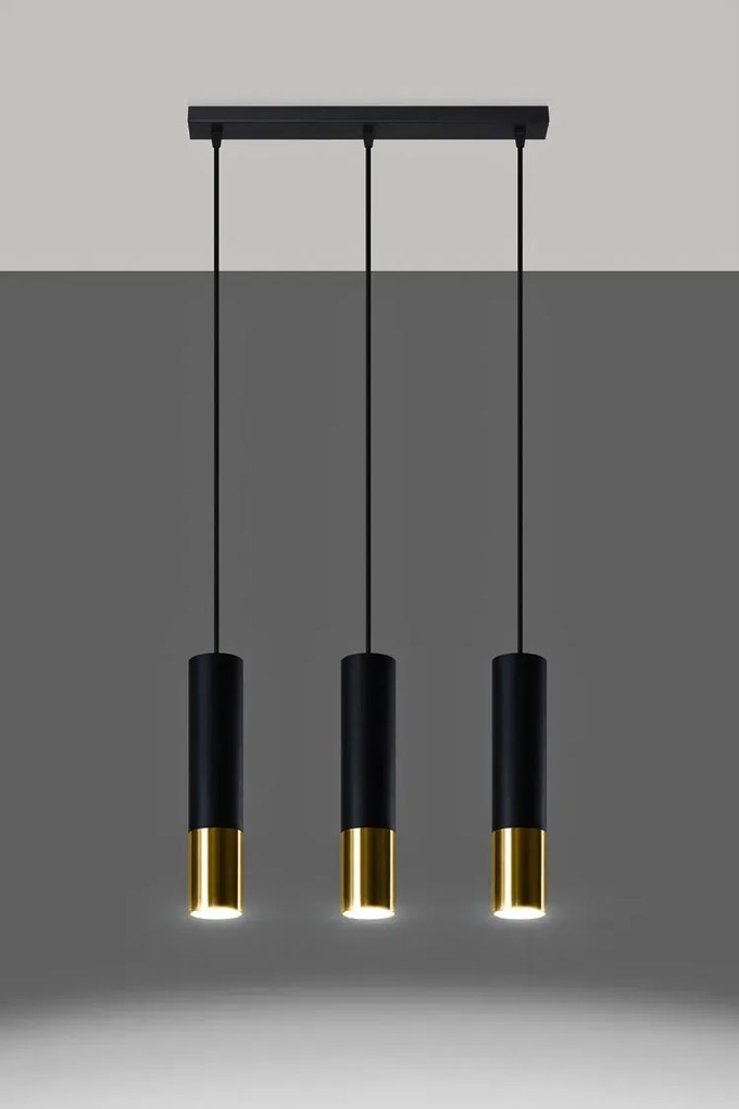 Czarno-złota lampa wisząca nad stół - EXX246-Oller