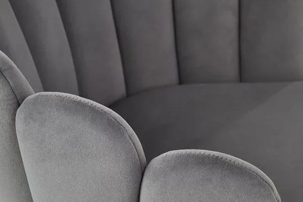 Szare eleganckie tapicerowane krzesło glamour - Verma